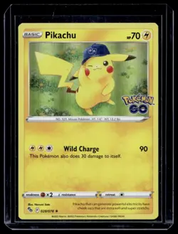 2022 Pokemon Go Pikachu Stamped Holo 028/078 - Image 1