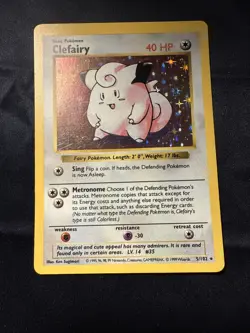 Pokemon Clefairy Shadowless Holo 5/102 Base Set LP 1999 WOTC Vintage Rare - Image 1