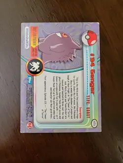 HP! Gengar #94 Blue Logo Topps Pokemon Series 2 Tv Animation Edition - Image 2