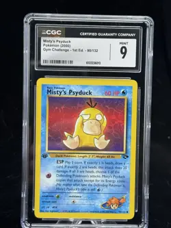 Misty’s Psyduck #90 1st Edition Gym Challenge 2000 Pokemon CGC 9 💦 - Image 1