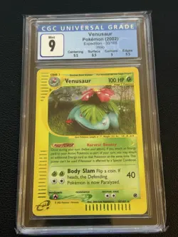 Pokemon TCG Venusaur Expedition Base Set 30/165 Regular Holo Rare CGC 9 - Image 1