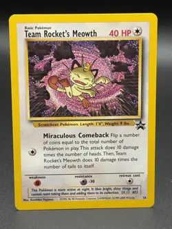 Team Rocket's Meowth #18 Pokemon Promo - MINT - Image 1