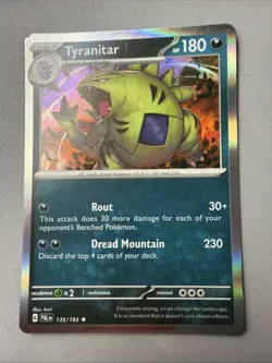 Pokemon TCG * SV Paldea Evolved * 135/193 Tyranitar HOLO RARE * NM - Image 1