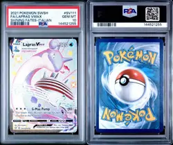 2021 POKEMON SHINING FATES #SV111 FULL ART/LAPRAS VMAX PSA 10 ERROR ENGLISH - Image 3