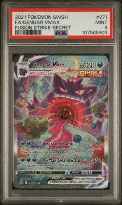 Fa/Gengar Vmax Pokemon Sword & Shield Fusion Strike 271 PSA 9 - Image 1