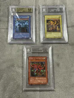Yu-Gi-Oh 2003 Slifer GBI-001, Obelisk GBI-002, And Ra GBI-003 Secret Rare Promos - Image 1