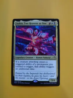 Isshin, Two Heavens as One. NEO Samurai Rare Magic the Gathering Card. - Image 1