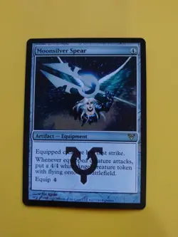 Moonsliver Spear FOIL Artifact equipment rare Magic the Gathering Card. Promo - Image 1