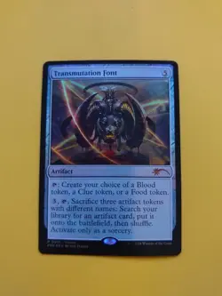 Transmutation Font. PRomo PRM 0001 Artifact Magic the Gathering Card. - Image 1