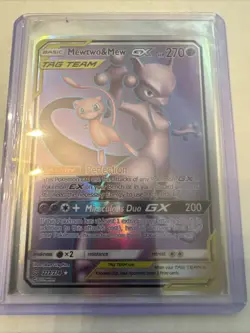 Mewtwo & Mew GX - 222/236 - Pokemon Unified Minds Sun & Moon Full Art Card NM - Image 3