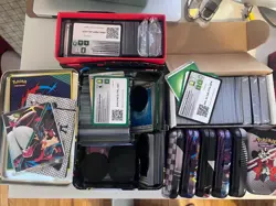 BULK POKEMON (DRI,JTG,ASC,ETC), EMPTY TINS AND ETBS, CODE CARDS AND ENERGY CARDS - Image 1