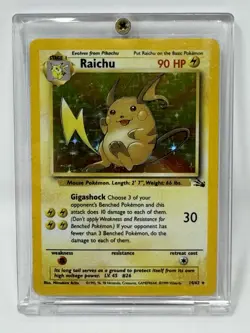 1999 Pokemon RAICHU 14/62 HOLO RARE CARD Fossil WOTC Wizard NM Sealed Case VTG - Image 1