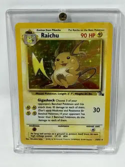 1999 Pokemon RAICHU 14/62 HOLO RARE CARD Fossil WOTC Wizard NM Sealed Case VTG - Image 3