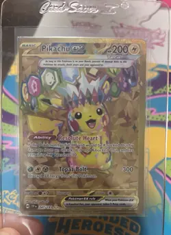 Pikachu EX 247/191 Sv08: Surging Sparks Hyper Rare Full Art Holo Pokemon Card - Image 1