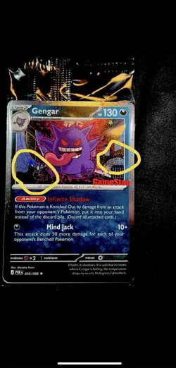 Double Swirl!!!! Pokemon Gengar GameStop Exclusive Promo Holo Card 050/088 - Image 1