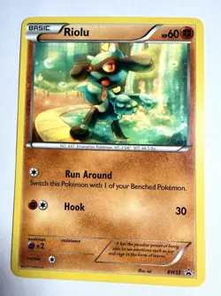 2012 Riolu BW33 Black Star Promo Near Mint Pokemon Card Holo Clean Front - Image 1