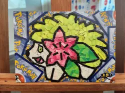 Shaymin Pokemon Trading Card Collage Artwork (5x7) - Image 1