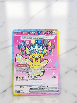 Pikachu ex Rainbow Gold Metal Pokemon Card Collectible Gift/Display - Image 1