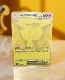 Gold Mega Charizard X ex - Gold Metal Card Collectible Gift/Display - Image 1