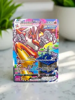 Pokemon Blaziken VMAX Gold Metal Card Stainless Steel Gift/Display - Image 1
