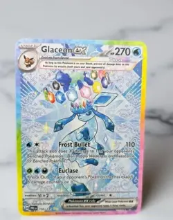 Glaceon ex Pokemon Gold Metal Card Collectible Gift Display - Image 1