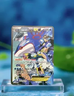 Team Aqua's Kyogre EX Gold Metal Pokemon Card Collectible Gift/Display - Image 1
