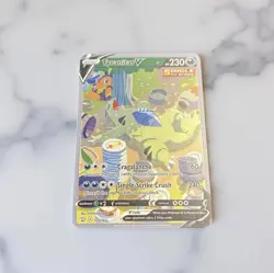 Tyranitar V Gold Metal Pokemon Card Collectible Gift/Display - Image 1