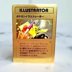 Pikachu Illustrator Pokemon Metal Card Collectible Gift Display - Image 1