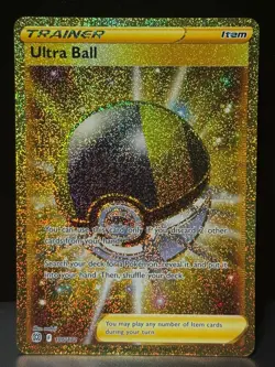 Ultra Ball 186/172 SWSH Brilliant Stars Holo Gold Full Art Pokemon Card AA10 NM1 - Image 1