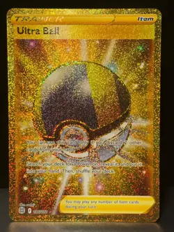 Ultra Ball 186/172 SWSH Brilliant Stars Holo Gold Full Art Pokemon Card AA10 NM1 - Image 2
