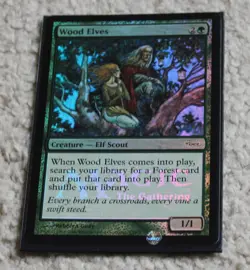 MTG Wood Elves Gateway Foil DCI Promo Card Magic: The Gathering - Image 1