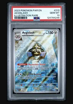 Pokemon Aegislash SV04 Paradox Rift Illustration Rare 210/182 Holo PSA 10 - Image 1