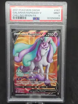 2021 POKEMON SWORD & SHIELD CHILLING REIGN FULL ART/GALARIAN RAPIDASH V PSA 9 - Image 1