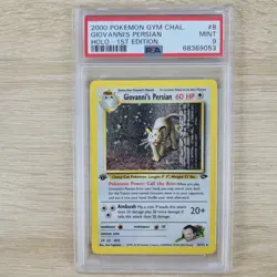 FART SWIRL PSA 9 1st Edition Giovanni's Persian 8/132 Gym Challenge Pokemon Card - Image 1