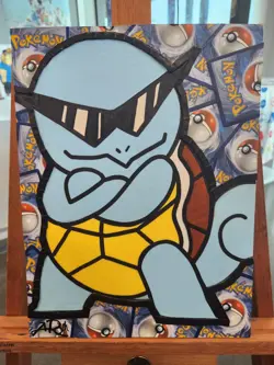 Squirtle Pokemon Trading Card Collage Artwork (9x12) - Image 3