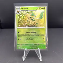 Pokemon TCG SV-Prismatic Evolutions Leafeon #5/131 Rare Master Ball!🔥 - Image 1