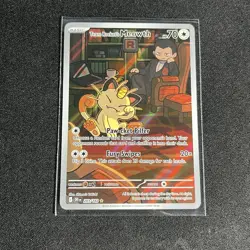Team Rocket's Meowth 203/182 Sv10: Destined Rivals Holo Pokemon TCG “Near Mint” - Image 1