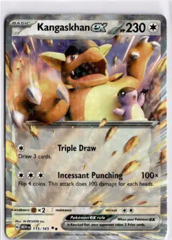 Pokemon TCG Kangaskhan ex 115/165 Sv: Scarlet & Violet 151 Double Rare - Image 1