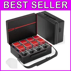 Compact Trading Card Deck Box Set - 12 Acrylic Boxes with Zipper Carrying Case - Image 1