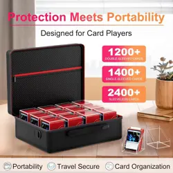 Compact Trading Card Deck Box Set - 12 Acrylic Boxes with Zipper Carrying Case - Image 5