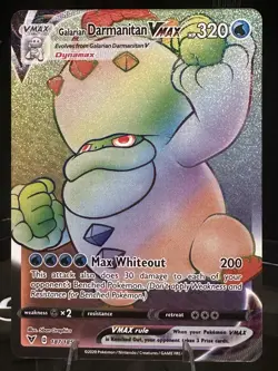 Pokemon Galarian Darmanitan VMAX 187/185 Vivid Voltage Secret Rare Holo 320 HP - Image 1
