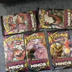 Lot Of 5 POKEMON TCG SUN & MOON UNIFIED MINDS - Booster Packs Factory Sealed - Image 1