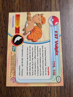 #37 Vulpix - Pokemon Topps Card TV Animation Edition - Green Label - Image 2