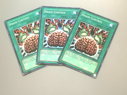 yugioh 3X Brain Control TLM-EN038 Unlimited Edition Super Rare Near Mint playset - Image 1