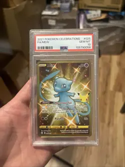 PSA 10 Mew 025/025 Pokemon Celebrations Gold Holo Graded Card - Image 1