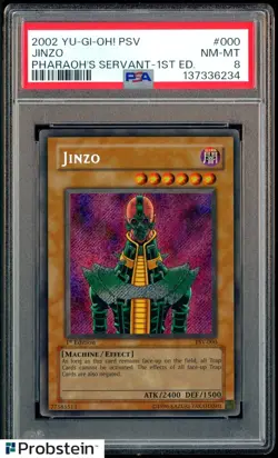 2002 Yu-Gi-Oh! PSV Pharaoh's Servent 1st Edition #000 Jinzo PSA 8 NM-MT - Image 1