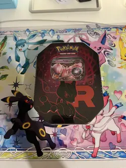 Pokemon TCG Destined Rivals Team Rocket Tin: Mewtwo Ex Sealed - Image 1