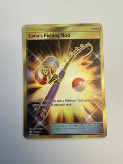 Pokemon TCG Lana's Fishing Rod Secret Rare Cosmic Eclipse Card 266/236 - Image 1