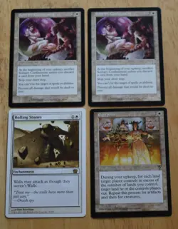 MTG 4x White Rare Enchantments Solitary Confinement, Equipoise, Rolling Stones - Image 1