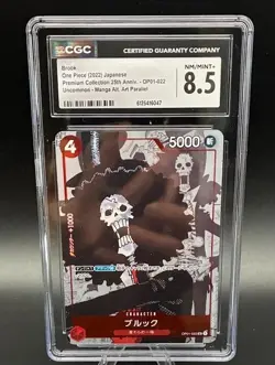 One Piece Brook OP01-022 UC 25th Anniversary Manga Alt. Art Parallel JPN CGC 8.5 - Image 2